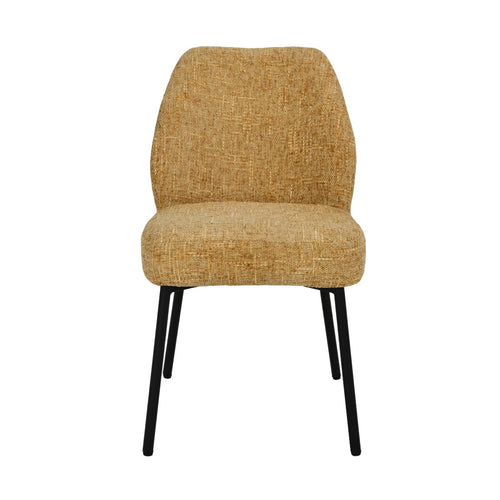 Livingfurn eetkamerstoel Tess - geel - set van 2 - 63x48x83