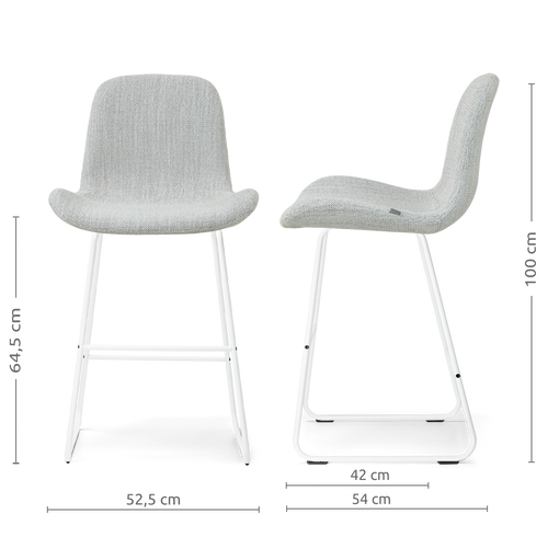 Nolon Nino-Fé barkruk grijs melange - wit onderstel - 65 cm - vtwonen shop