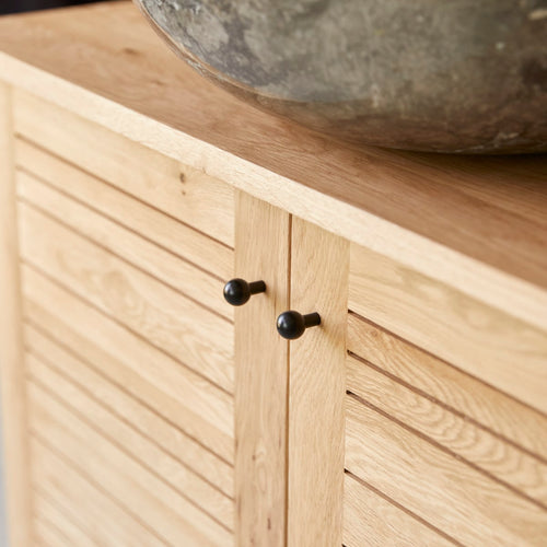 Tikamoon Massief eikenhouten badmeubel 85 cm - Naturel - vtwonen shop