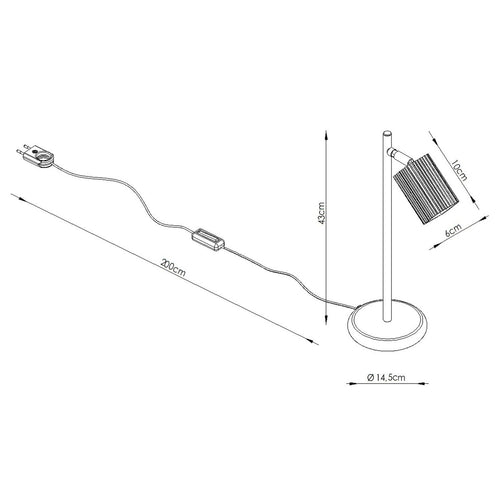 Sollux Lighting Tafellamp RAYO ultramarijn - 14,5x14,5x43cm