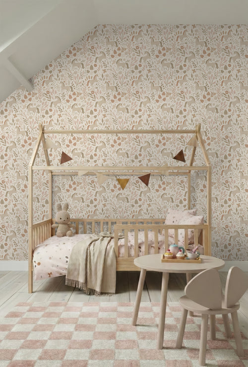 ESTAhome behang unicorns beige en terracotta roze - 53 cm x 10.05 m - 139806