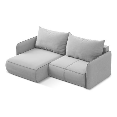 LaMiaSofa hoekbank links Palermo - velours - grijs - 207x148x86