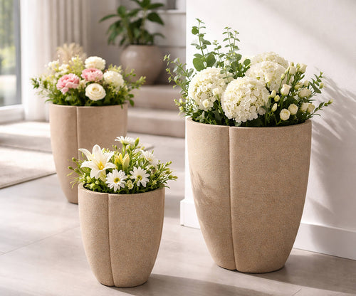 Mauro Ferretti cachepot - set van 3 - Ø 43×47–36×41,5–30,5×34,5 cm - grijs