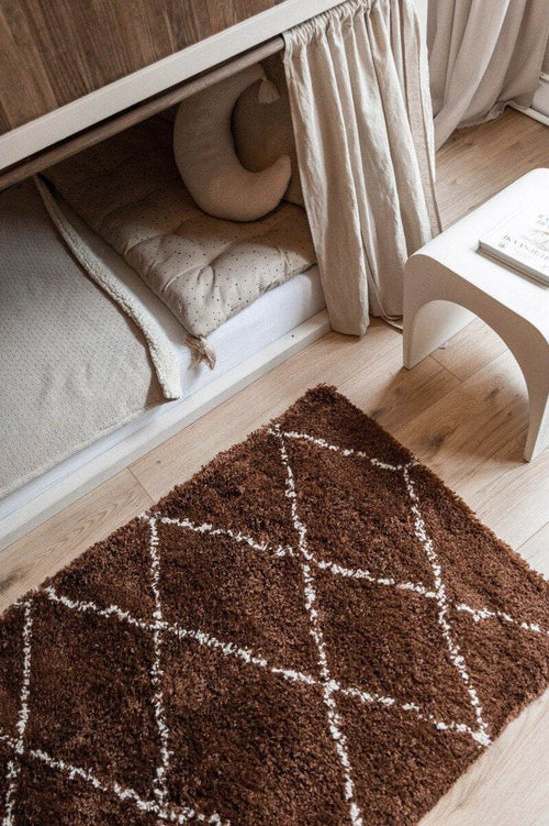 Interieur05 berber vloerkleed Nea- roest/cream - 150 x 80 cm