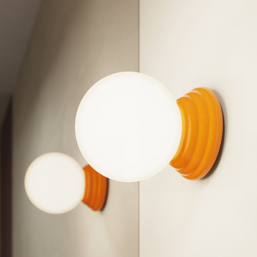 Sollux Lighting Wandlamp ZORI oranje IP44 - 12x16x12cm