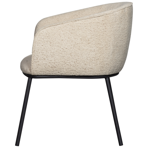 WOOOD eetkamerstoel Leon - Bouclé  - Naturel Melange - 77x61x63