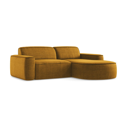 LaMiaSofa hoekbank rechts Melissa - textuurstof - mosterd - 224x166x70