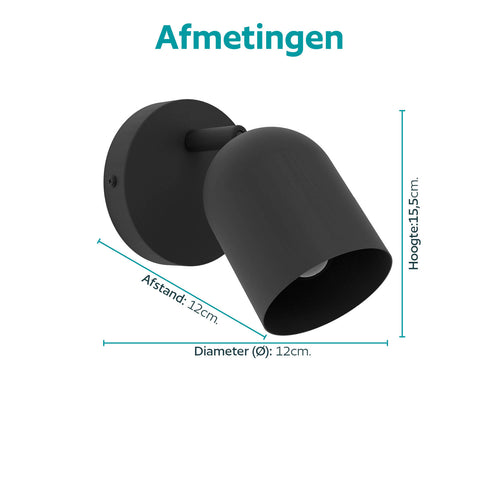 EGLO spot Tilston - 12 cm - zwart