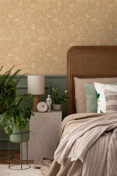 Borastapeter behang bladeren geel - 53 cm x 10.05 m - 661009 - vtwonen shop