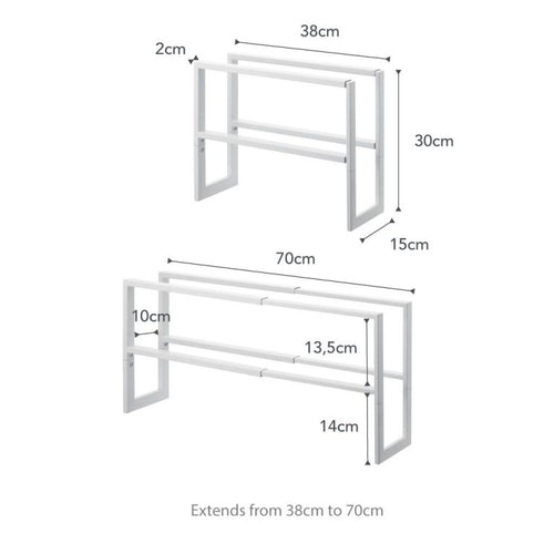 Yamazaki Schoenenrek Uitschuifbaar - 2 niveaus - Line - Wit - vtwonen shop