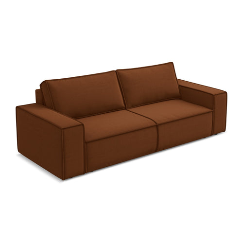 LaMiaSofa 3-zits slaapbank Livorno - velours - terracotta - 255x105x85