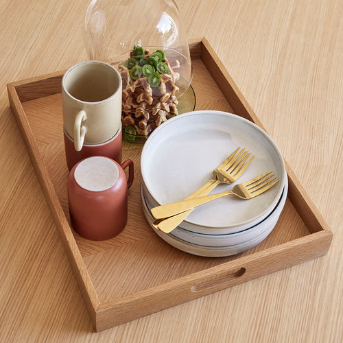 Hübsch dienblad Stream - eikenhout - 45x22xh4cm - vtwonen shop
