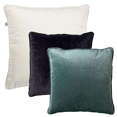 KUSSENSET - 3-delig - Velvet Layers - 60x60 cm, 45x45 cm - inclusief binnenkussens - wit, zwart, groen