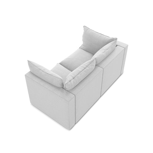 LaMiaSofa Tweezits modulaire bank Ravenna - bouclé - zilver - 180x90x77