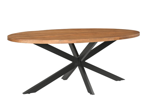 Livingfurn eetkamertafel Rocky Oval - 240 cm - mangohout