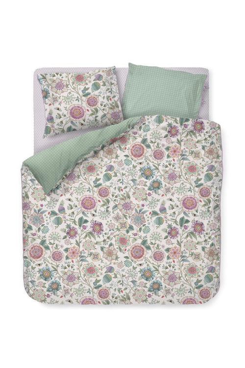 Pip Studio dekbedovertrek Viva Las Flores - 200x200/220 cm - wit - vtwonen shop