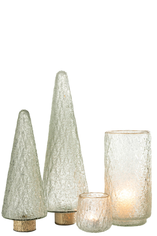 J-Line decoratie Kerstboom Voet - glas - transparant - large - vtwonen shop