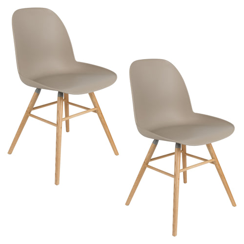 Zuiver Albert Kuip Eetkamerstoelen Taupe - Set van 2 - vtwonen shop