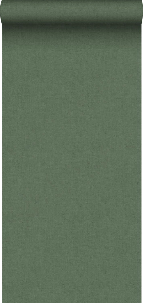 Sanders & Sanders behang linnenstructuur donkergroen -  - 641125