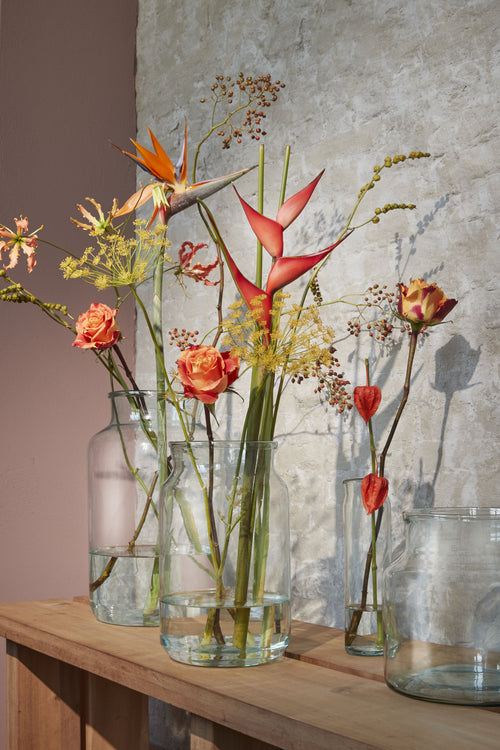 Mica Decorations Vienne Vaas - H20 x Ø21 cm - Gerecycled Glas - Transparant