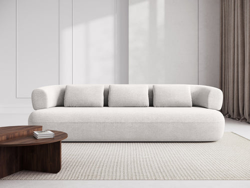 Micadoni Bank Jenny 4-zits, boucle, ivoor - 90x226x73cm