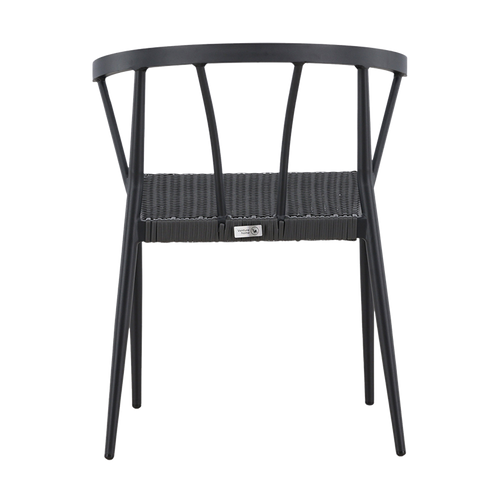 Nest outdoor Julian aluminium tuinstoel zwart - met rattan zitting - set van 2 - vtwonen shop