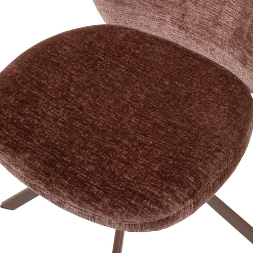 WOOOD eetkamerstoelen Femke - Chenille - Bruin- Set van 2 - vtwonen shop