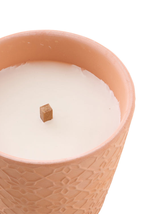 J-Line kaars - Citronella - keramiek - beige