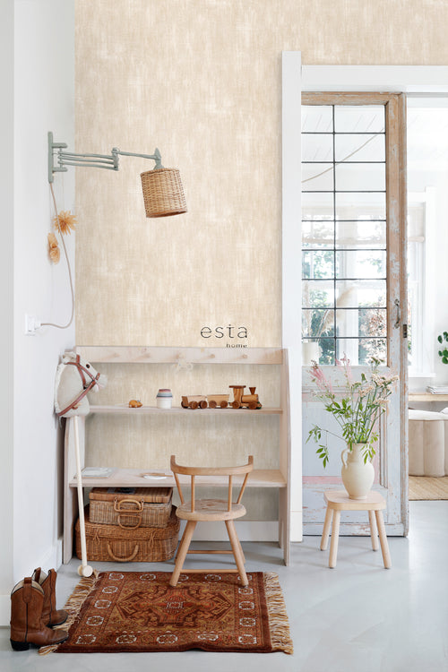 ESTAhome behang betonlook zand beige - 53 cm x 10.05 m - 148765