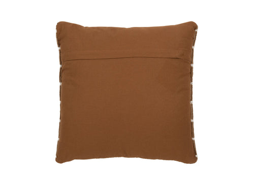 J-Line kussen Lijnen Outdoor - polyester - bruin/wit
