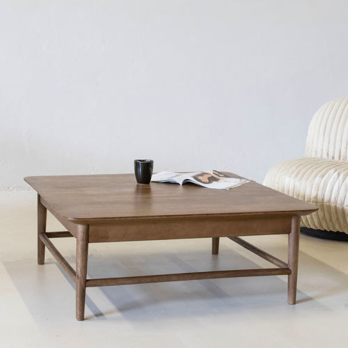 Giga Meubel Salontafel Lana - Naturel Mangohout - 100x100x45cm - vtwonen shop