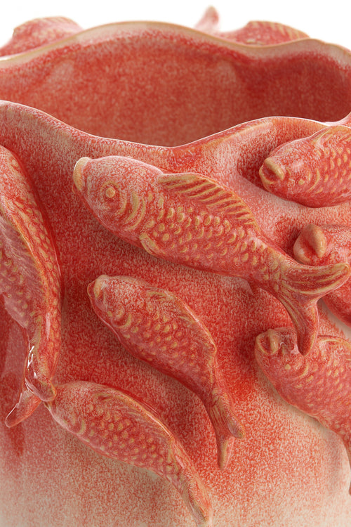 Light & Living vaas FISH - 29x28x36.5cm - rood - vtwonen shop