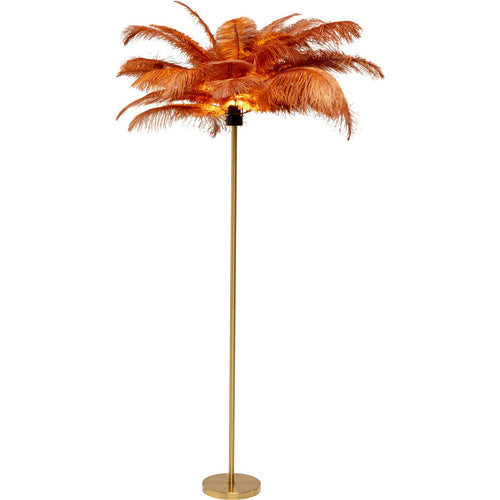 Kare Design Vloerlamp veren 165cm bruin