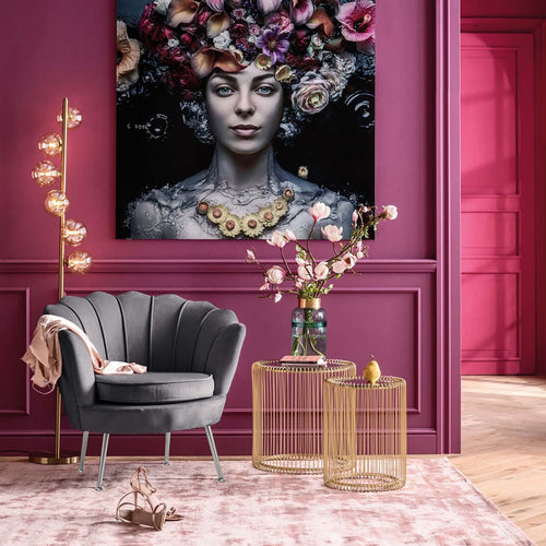 Kare Design Fauteuil Water Lily fluweel grijs - vtwonen shop