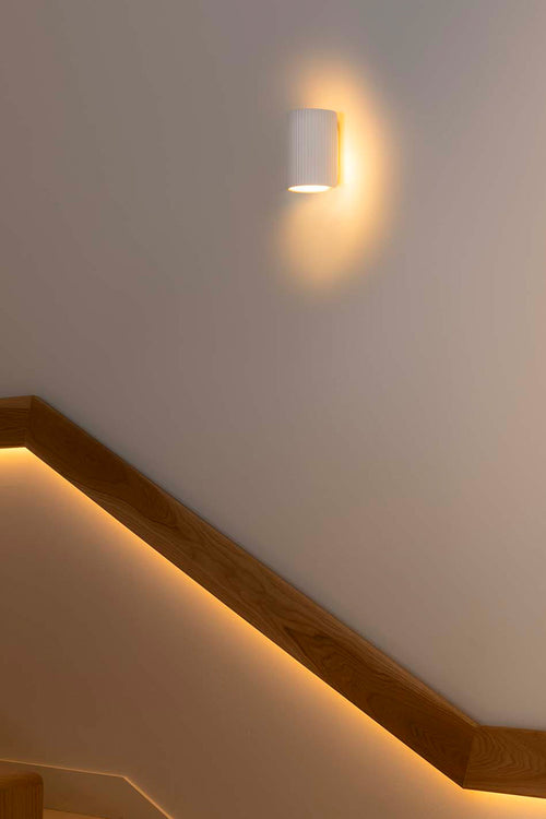 Faro Trama Gips Wandlamp Wit 1x E14