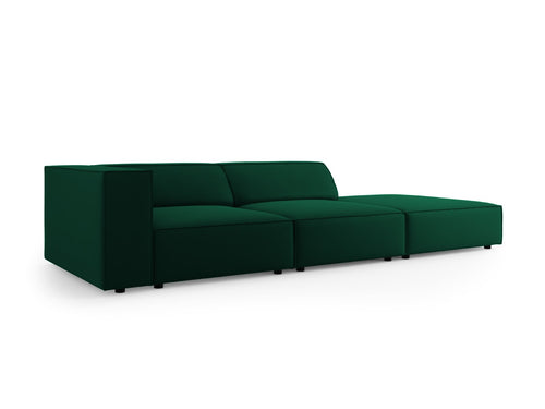 Cosmopolitan Design Rechte bank Arendal 4-zits, flueel, flessengroen - 102x262x70cm