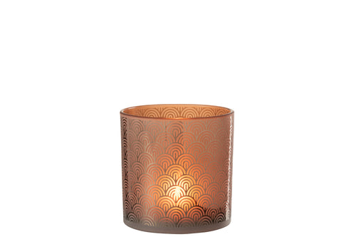 J-Line windlicht Boog - glas - oranje - large