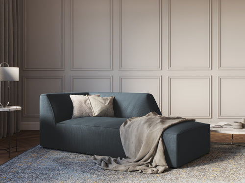 Micadoni rechter chaise longue Ruby ribfluwelen, blauw - 180x93x69cm