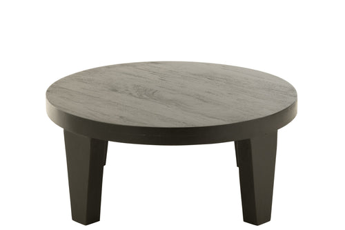 J-Line bijzettafel Rond - hout - matte zwart