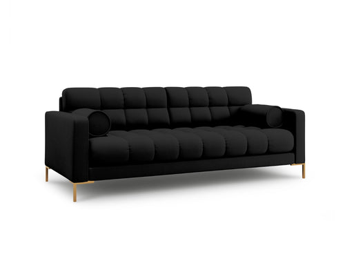 Cosmopolitan Design Bank Bali 4-zits, structurele stof, zwart - 96x217x75cm