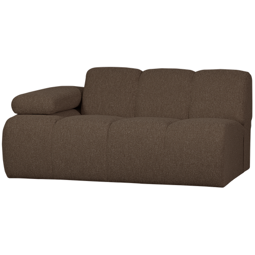 WOOOD 1,5-zits bank met arm links Mojo - Bouclé - Bruin - 74X160X97