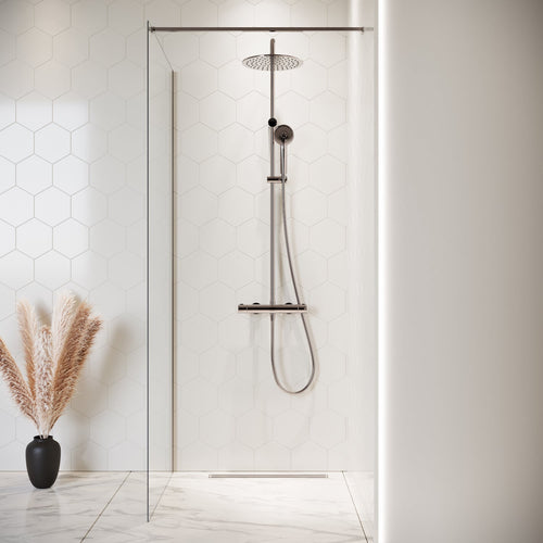 Badplaats Douchewand Florida 80 x 200 cm – Chroom – Inloopdouche 8 mm Veiligheidsglas