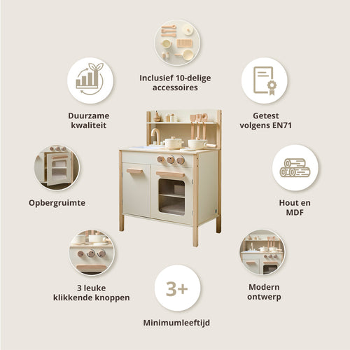 Petite Amélie Speelkeuken Chantilly - MDF - beige
