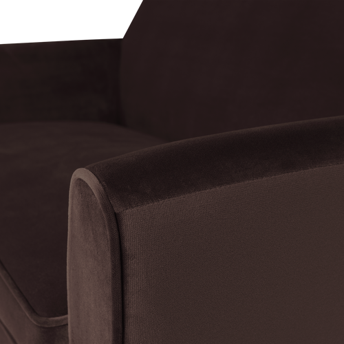 WOOOD bank 150 cm Rocco - Velvet - Donkerbruin - 75x150x82