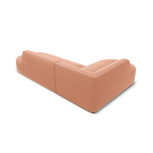 Cosmopolitan Design - Modulaire hoekbank links Siena 4-zits, flueel roze - 180x273x69cm