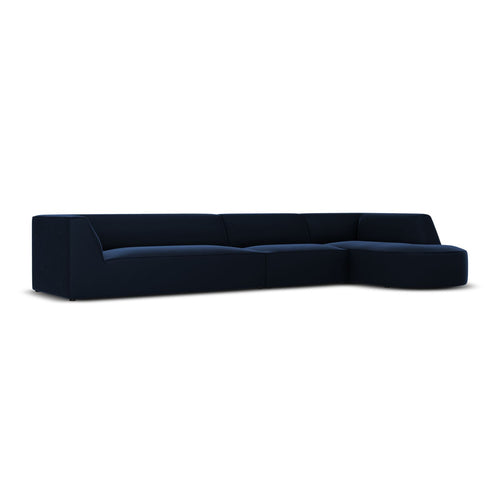 Cosmopolitan Design - Modulaire hoekbank rechts Siena 5-zits, flueel koningsblauw - 180x366x69cm