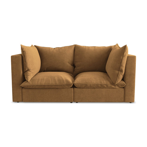 LaMiaSofa Tweezits modulaire bank Ravenna - textuurstof - terracotta - 180x90x77