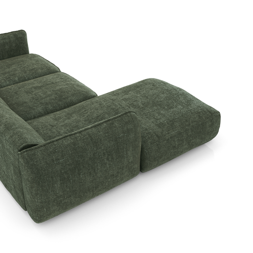 Sia Home - Hoekbanken links LIVIA - Fluweel weefsel - Olijfgroen - 272cm