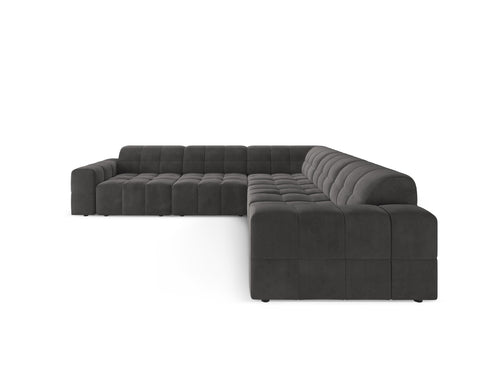 Cosmopolitan Design Hoekbank CHICAGO 4-zits, flueel grijs - 285x285x78cm