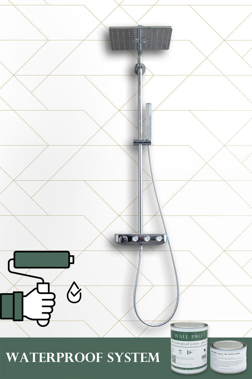 ESTAhome behang grafische lijnen wit en goud - 53 cm x 10.05 m - 139143